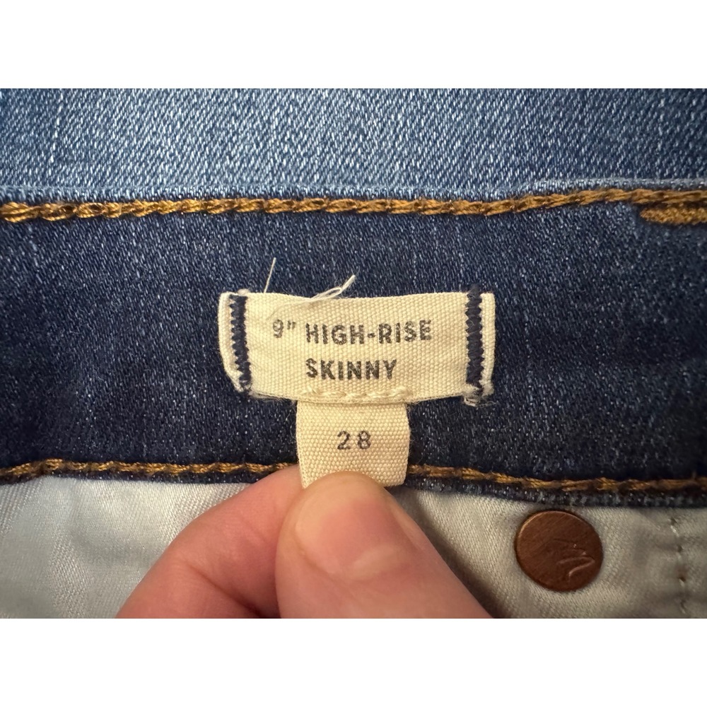Madewell 9 Inch High-Rise Skinny Jeans Women's 28 Dark Wash Stretch Denim - Picture 4 of 6